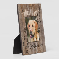 Custom Dog Memorial Rustic Wood Look Square Plaque