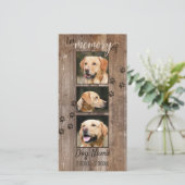 Custom Dog Memorial Rustic Wood Look Sympathy Card (Standing Front)