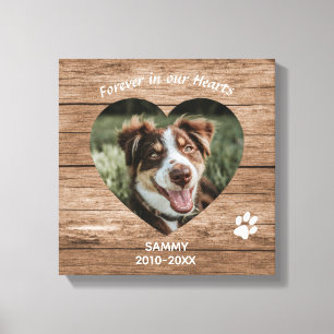 Custom Dog Memorial Rustic Wood & Photo Canvas Print