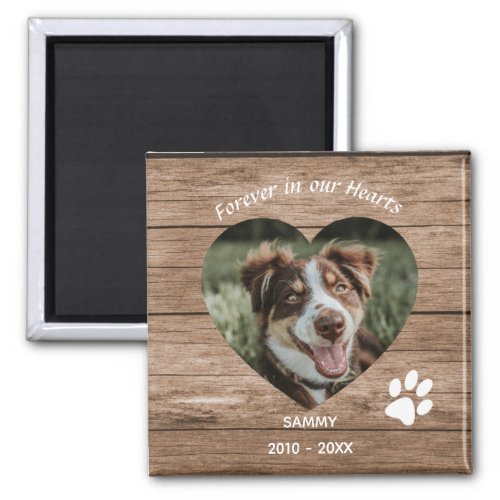 Custom Dog Memorial Rustic Wood  Photo Magnet