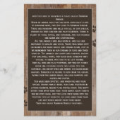 Custom Dog Memorial Rustic Wood Rainbow Card (Back)