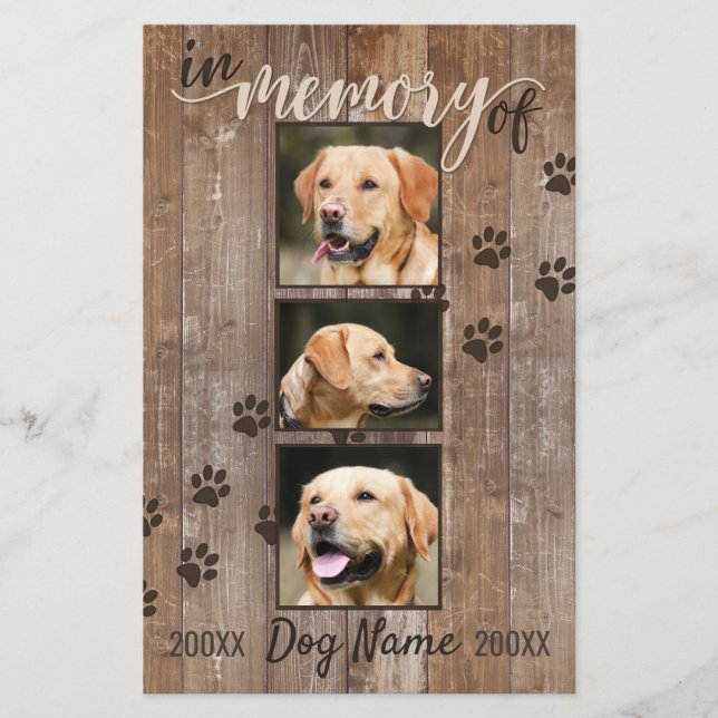 Custom Dog Memorial Rustic Wood Rainbow Card (Front)