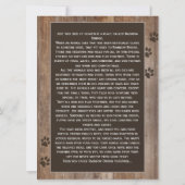 Custom Dog Memorial Rustic Wood Rainbow Card (Back)