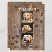 Custom Dog Memorial Rustic Wood Rainbow Card (Front/Back)