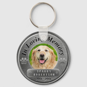 Custom Dog Memorial Silver Keychain