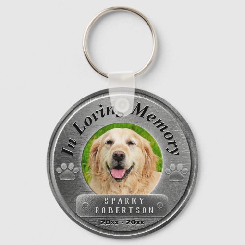 Custom Dog Memorial Silver Keychain