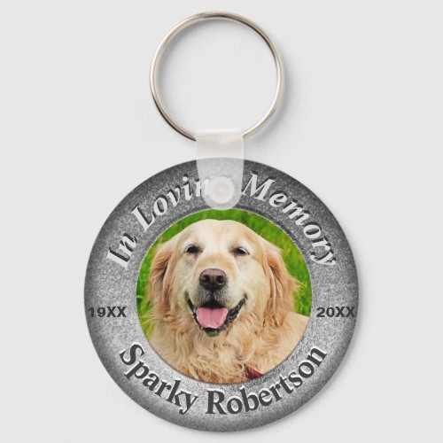 Custom Dog Memorial Silver Keychain