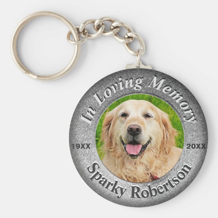 Custom Dog Memorial Silver Keychain | Zazzle.com