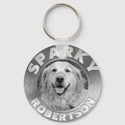 Custom Dog Memorial Silver Keychain