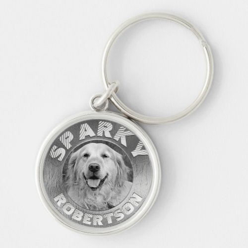 Custom Dog Memorial Silver Keychain