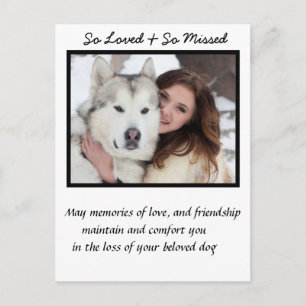 Custom Dog Memorial Sympathy Postcard