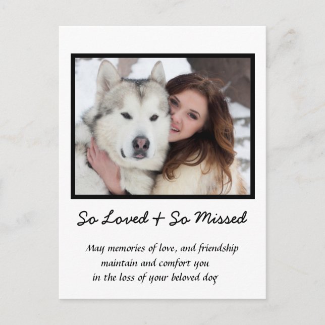 Custom Dog Memorial Sympathy Postcard (Front)