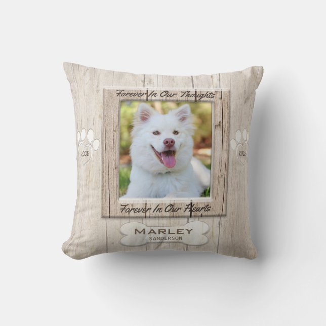 Custom Dog Memorial Throw Pillow (Front)