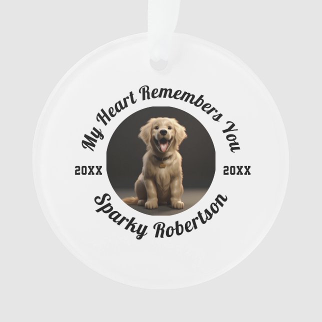 Custom Dog Memory & Remembrance Design Ornament (Front)