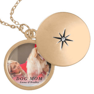 Custom Dog Mom Necklace, Gift for Pet Lover & Mom Gold Plated Necklace