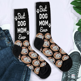 Custom DOG MOM Personalized Pattern Pet Photo Crew Socks