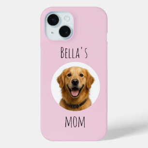 Custom Dog Mom Photo & Name Design iPhone 15 Case