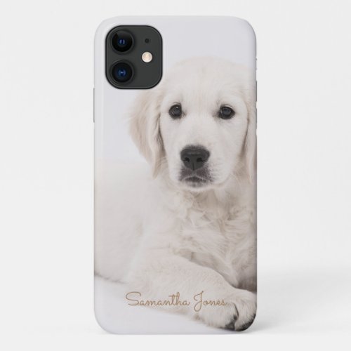 Custom Dog Mom Photo Script Simple Modern Minimal iPhone 11 Case