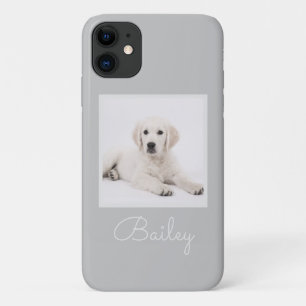 Custom Dog Mom Photo Script Simple Modern Minimal iPhone 11 Case
