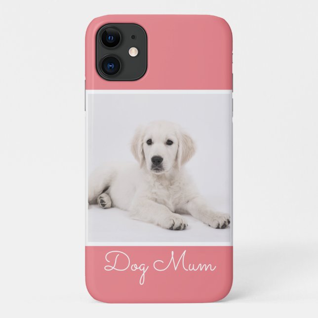 Custom Dog Mom Photo Script Simple Modern Minimal  Case-Mate iPhone Case (Back)