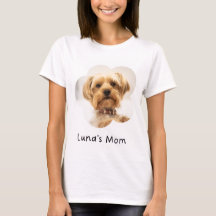 Custom Dog Mom T-Shirt with Pet Photo and Name