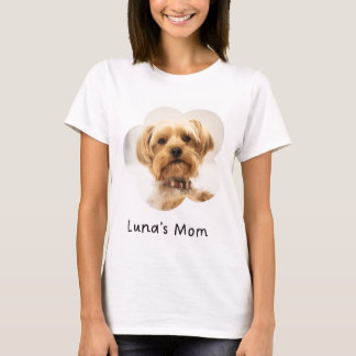 Custom Dog Mom T-Shirt with Pet Photo and Name