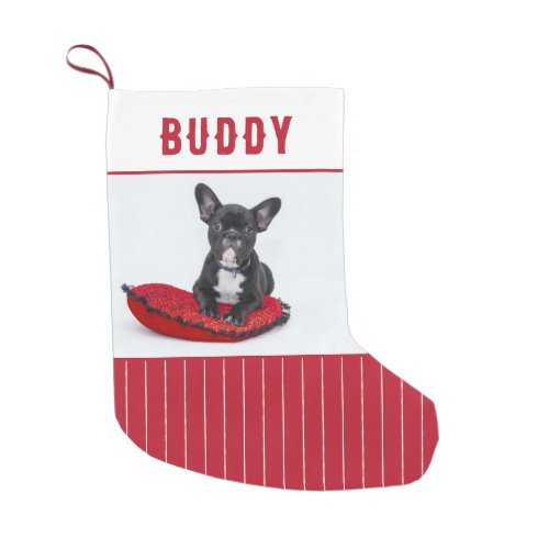Custom Dog Name and Photo Personalized  Small Christmas Stocking