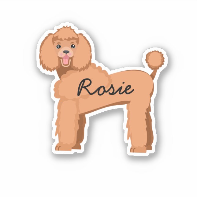 Custom dog name apricot poodle sticker (Front)