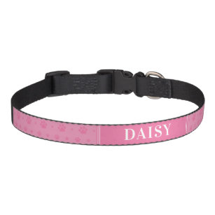 Pink Daisy Dog Collar Retro Custom Girl Dog Collar Floral -  Denmark