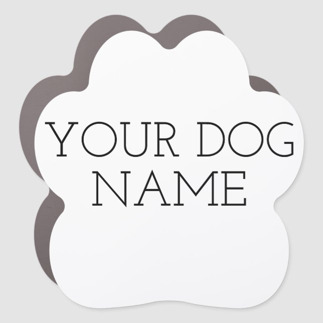 Custom Dog Name Car Magnet (Front)