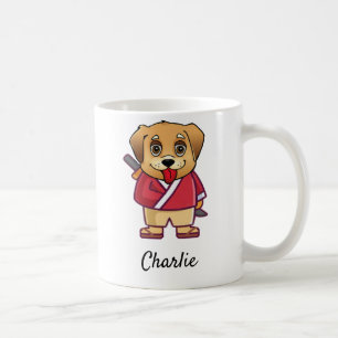 Custom Dog Name Cute Samurai Pet Coffee Mug
