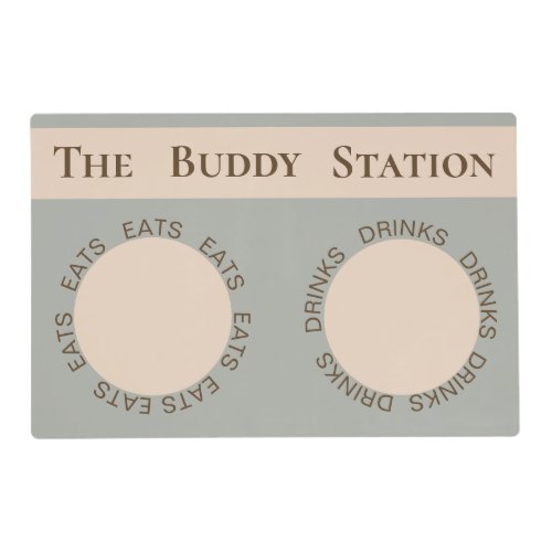 Custom Dog Name Modern Pet Feeding Station Design Placemat
