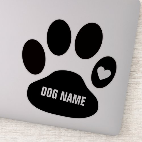 Custom Dog Name on Paw  Sticker