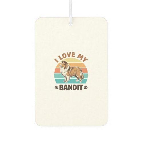 Custom Dog Name Retro Sunset Pet Lover Design_1 Air Freshener