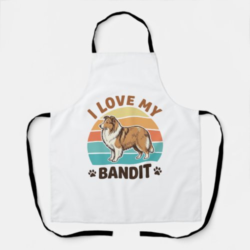 Custom Dog Name Retro Sunset Pet Lover Design_1 Apron