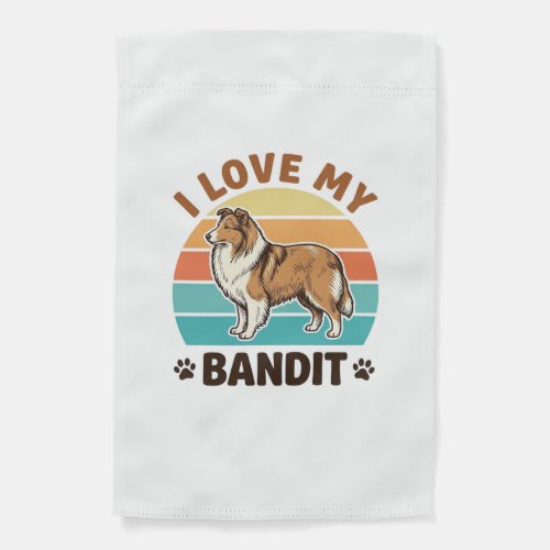 Custom Dog Name Retro Sunset Pet Lover Design_1 Garden Flag