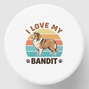 Custom Dog Name Retro Sunset Pet Lover Design_1 Mini Candle Favors