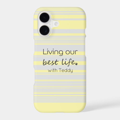 Custom Dog Name | Stylish Pet Parent Stripes iPhone 17 Case