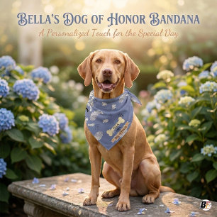 Custom 'Dog of Honor' Wedding  - Blue Floral Bandana