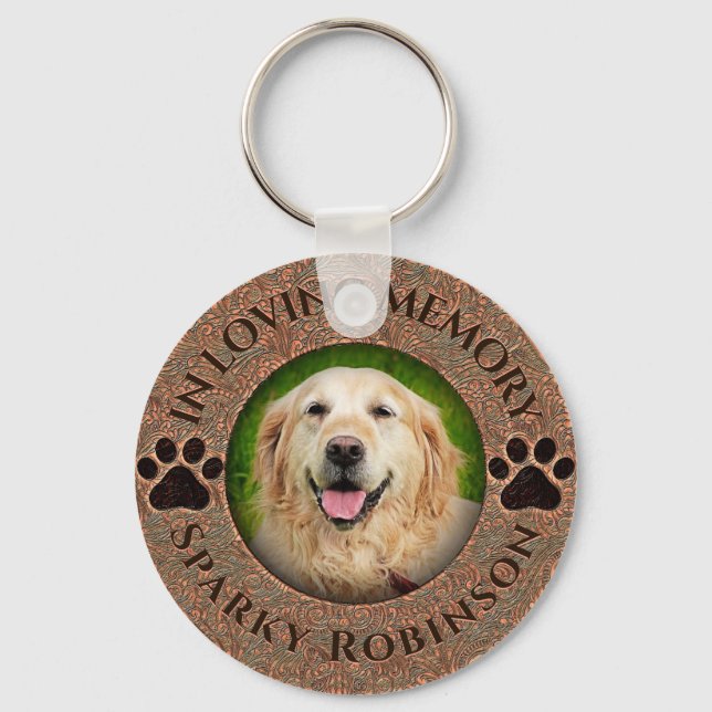 Custom Dog or Cat Memorial Keepsake Keychain (Front)
