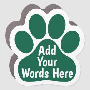 Custom Dog Paw Car Magnet - Hunter Green