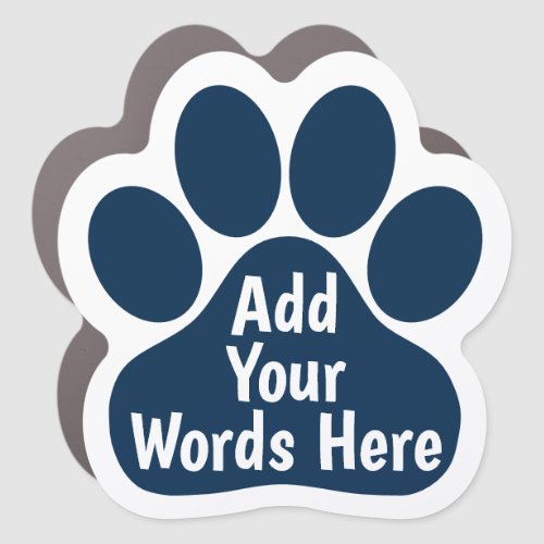 Custom Dog Paw Car Magnet _ Navy Blue