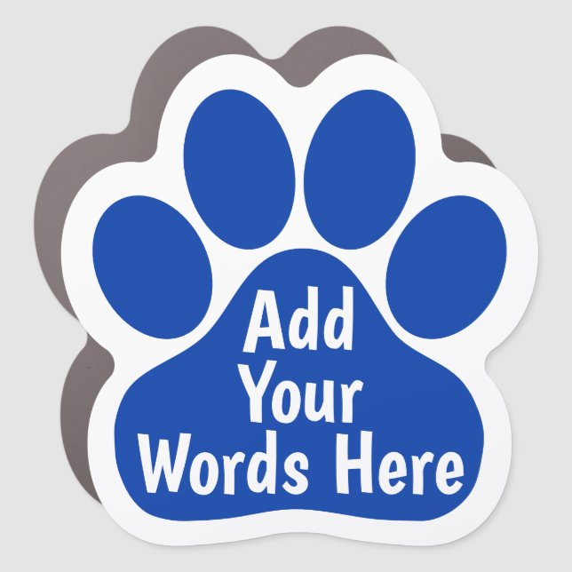 Custom Dog Paw Car Magnet - Royal Blue (Front)