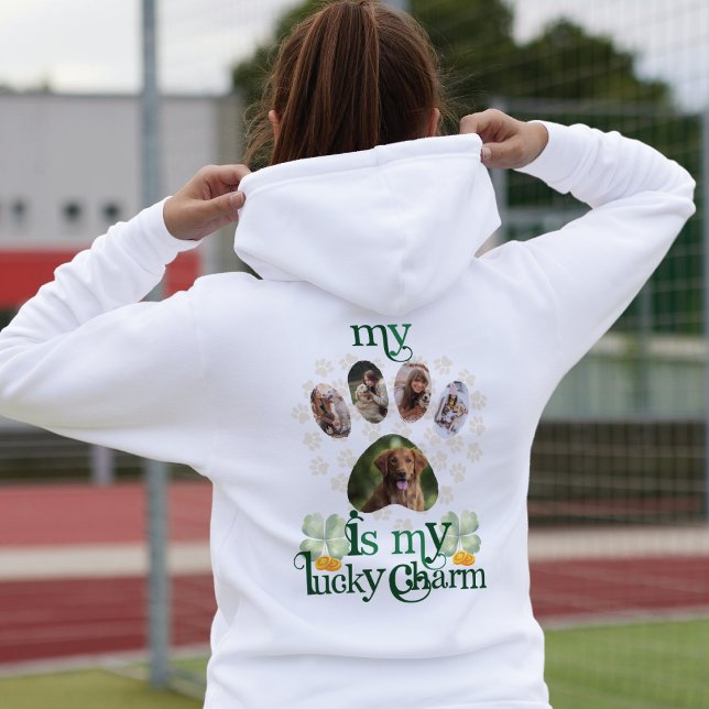 Custom Dog Paw Photos St Patrick's Day  Hoodie (Creator Uploaded)