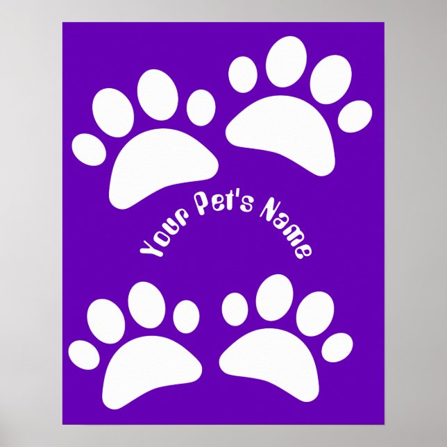 Custom Dog Paw Print Pattern Personalized Name Pos (Front)