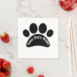 Custom Dog Paw Print Personalized Name Ceramic Til Napkins