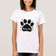 Custom Dog Paw Print Personalized Pet Name Women's