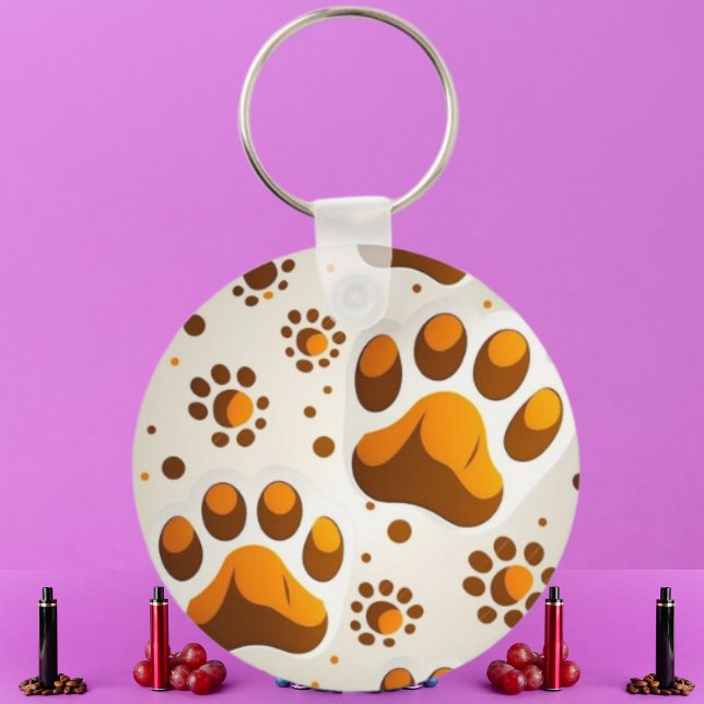 Custom Dog Paw Print Personalized Pet Photo Gift  Keychain (Creator Uploaded)