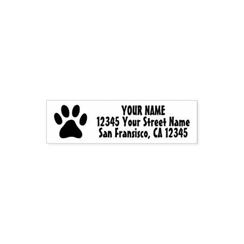 Custom dog paw print self inking address stamp