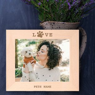 Custom Dog Pet Love Paw Custom Engraved Photo  Frames